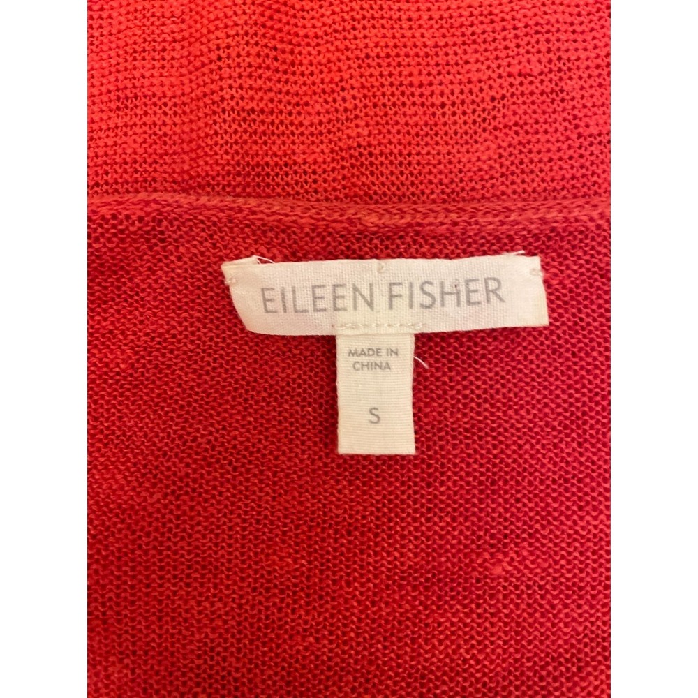 Eileen Fisher Womens Pullover Scoop Neck Tunic Top Size Small Red 100% Linen - Picture 2 of 12
